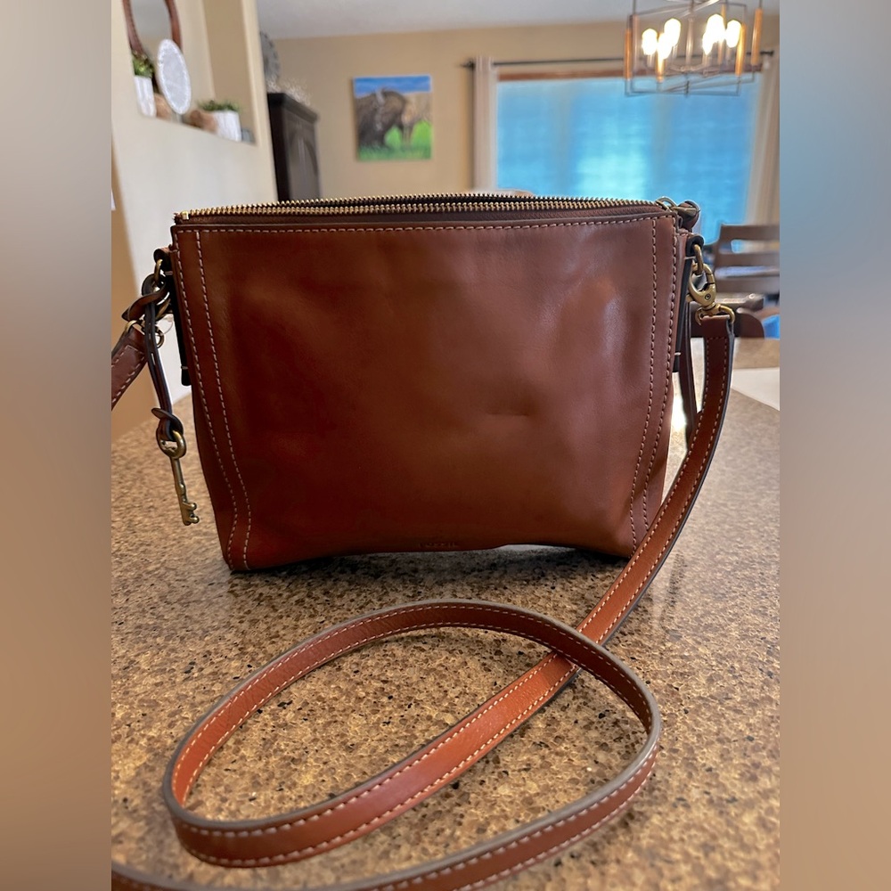 Fossil leather crossbody bag